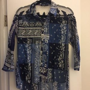 Bandana print woven top